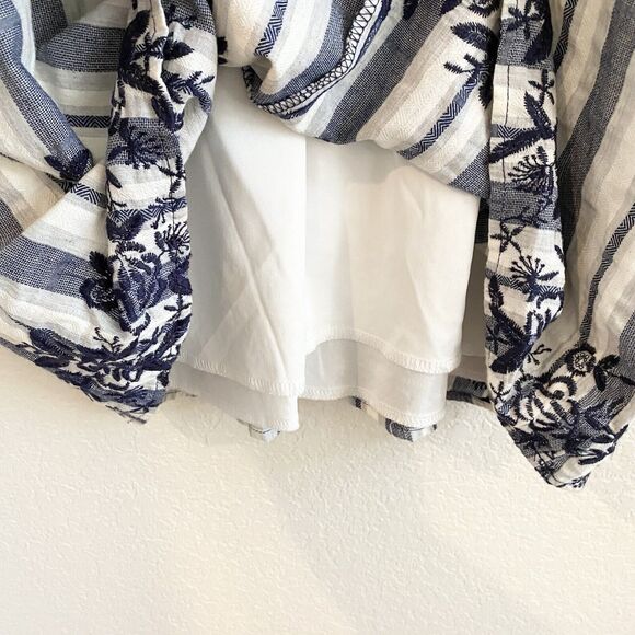 Francesca's Shift Dress Miami Embroidered Chambray Summer Tunic Dress‎ Sz S - Picture 10 of 11